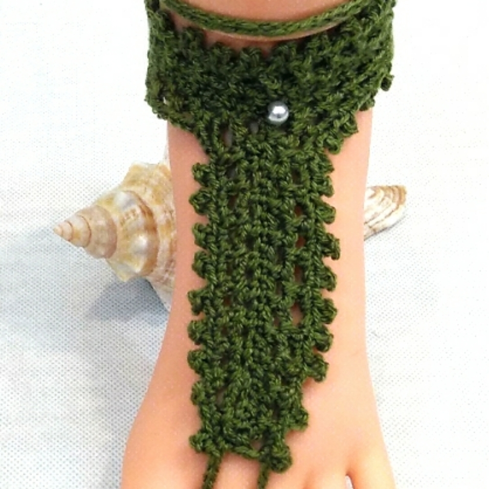 🌅 Barefoot Sandals, Footless Handmade Crochet - Picture 1 of 1